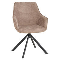 ESSZIMMERSTUHL drehbar San Carlo beige - Beige/Schwarz, Textil/Metall (57/87/67cm) - Mr. Deko