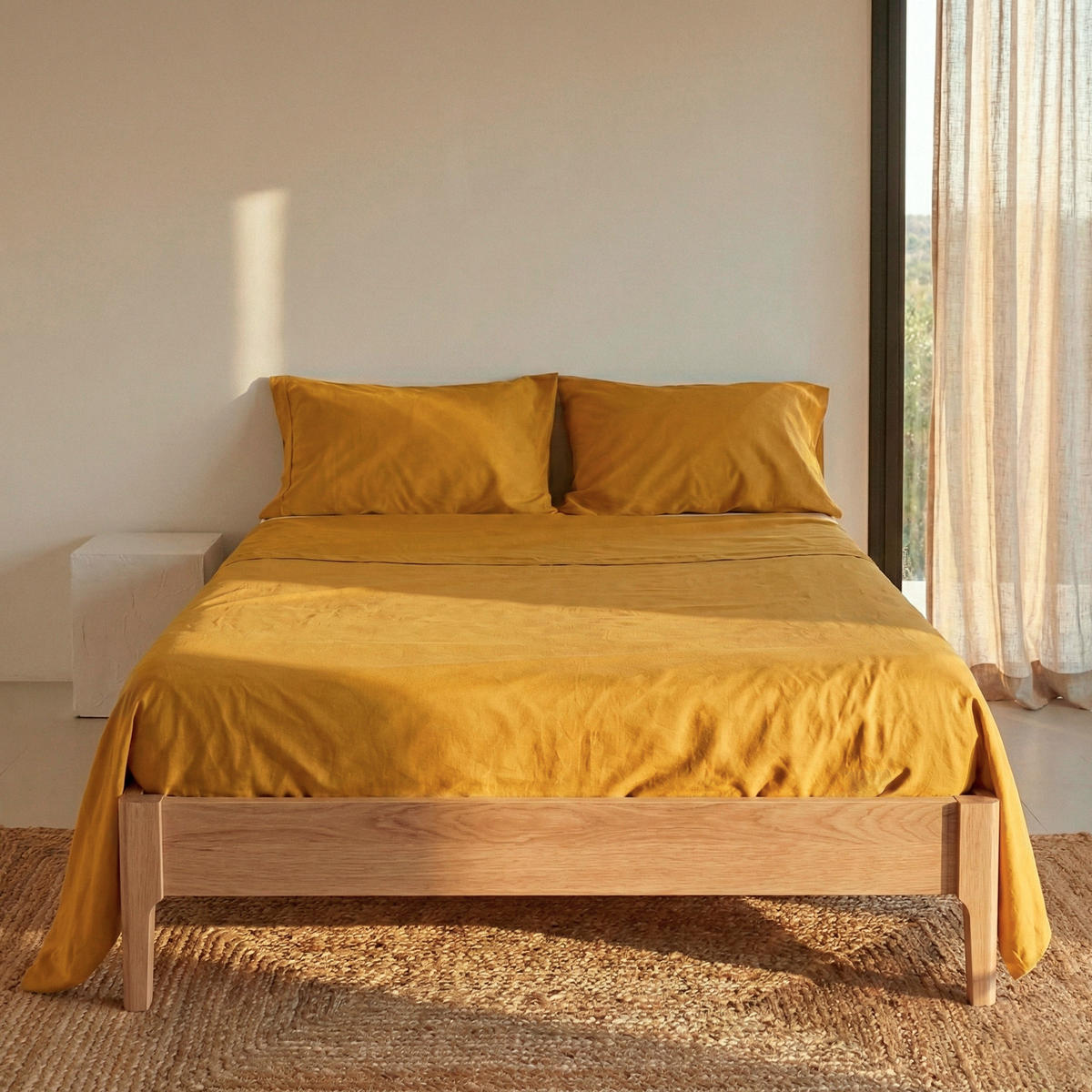 OBERBETTLAKEN basic 240x270 cm senf - Gelb, Textil (240/270cm) - Happy Friday