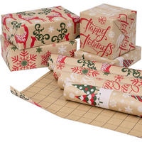 GESCHENKPAPIER 4 Rollen Kraftpapier Weihnachten 43,2 cm x 3 m - Multicolor, Papier (4/44/15cm)