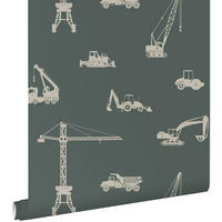 TAPETE Fahrzeuge 53 cm x 10.05 m - Grün, Papier (53/0.1cm) - ESTAhome