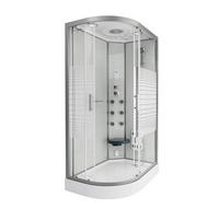 DAMPFDUSCHE WHITE PEARL - Weiß, 120 x 80 cm Links - Weiß, Glas (80cm) - Home Deluxe
