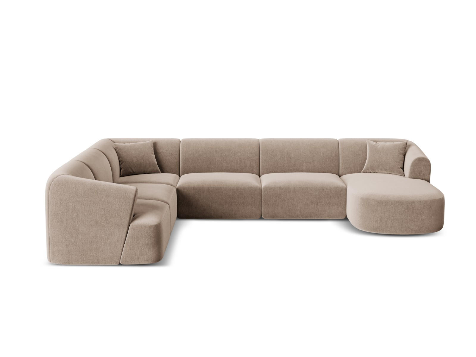 Cosmopolitan Design Modulares-Panoramasofa Mokka 255x70x330 cm