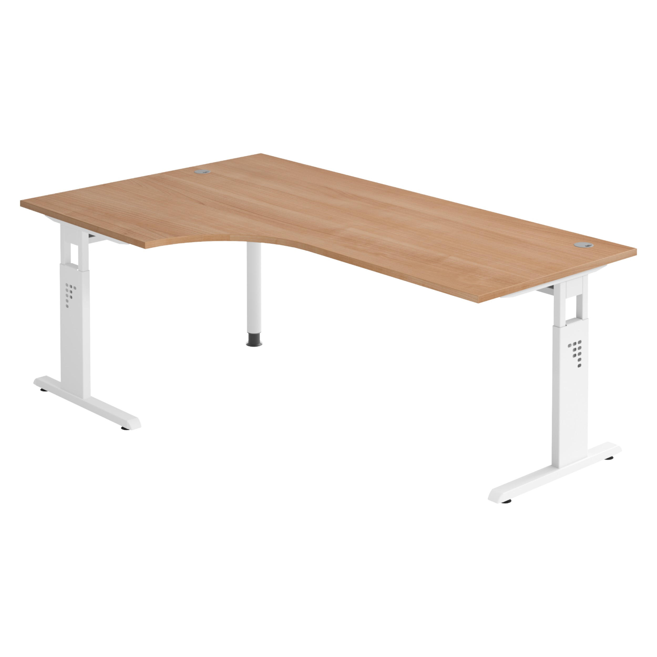 bümö Schreibtisch Nussbaum, Weiß 200x74x120 cm