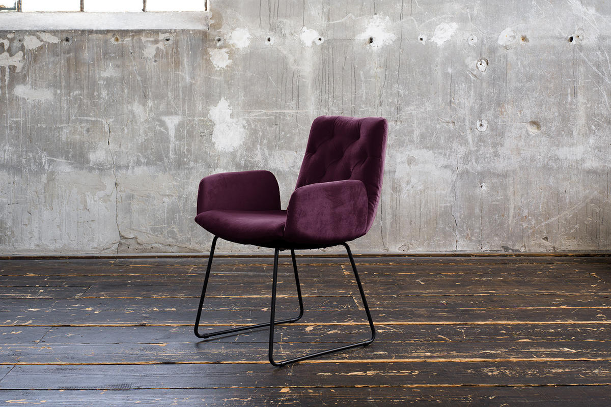 ESSZIMMERSTUHL NEW CHARME Violett Velvet (1er-Set) - Violett, Textil (59/87/66cm) - KAWOLA