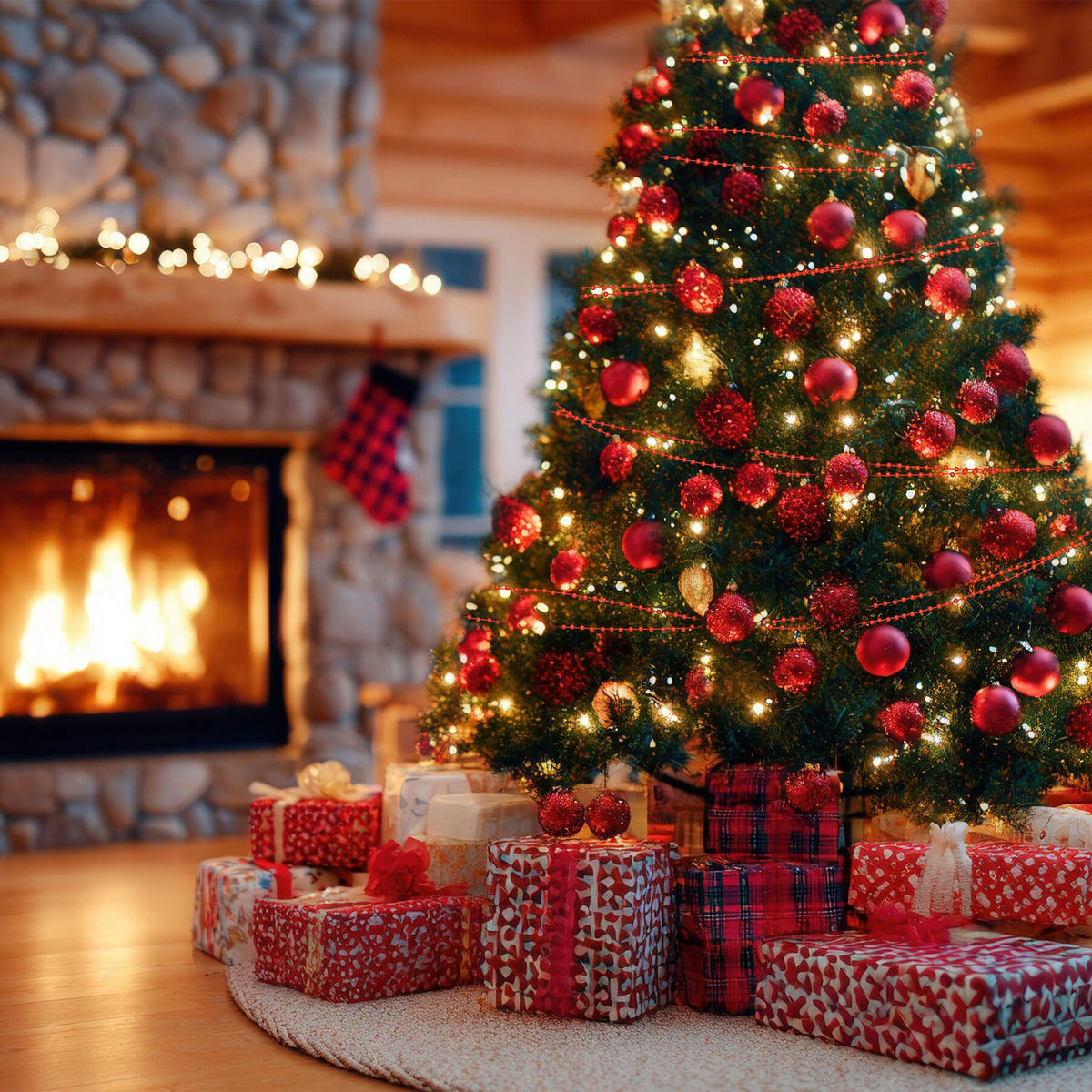 WEIHNACHTSKUGELN ,Durchmesser 3, 4 und 6 cm,rot - Rot, Textil (6/6/6cm) - tectake