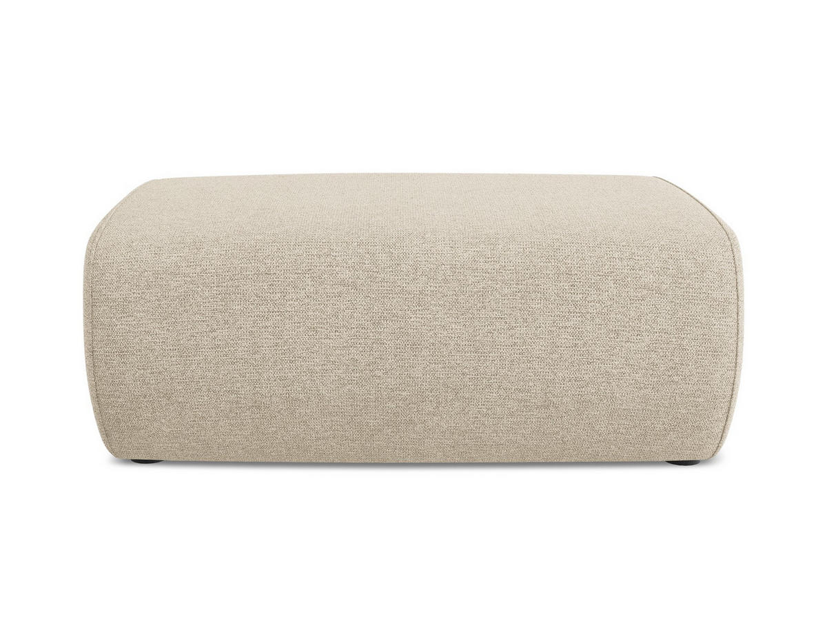 POUF Chenille Stoff Beige - Beige/Schwarz, Kunststoff/Textil (102/40/62cm) - LaMiaSofa