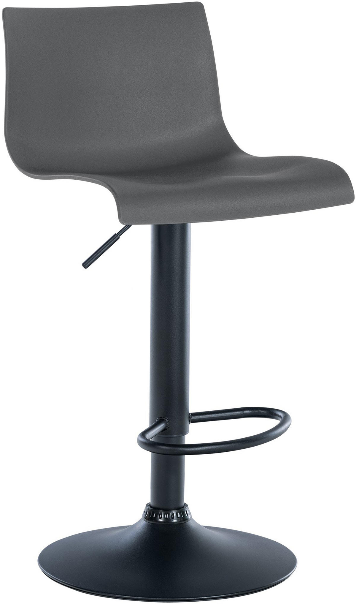 BARHOCKER 2er Set Brandon Kunststoff grau - Schwarz/Grau, Kunststoff/Metall (39/104/36cm) - TPFLiving
