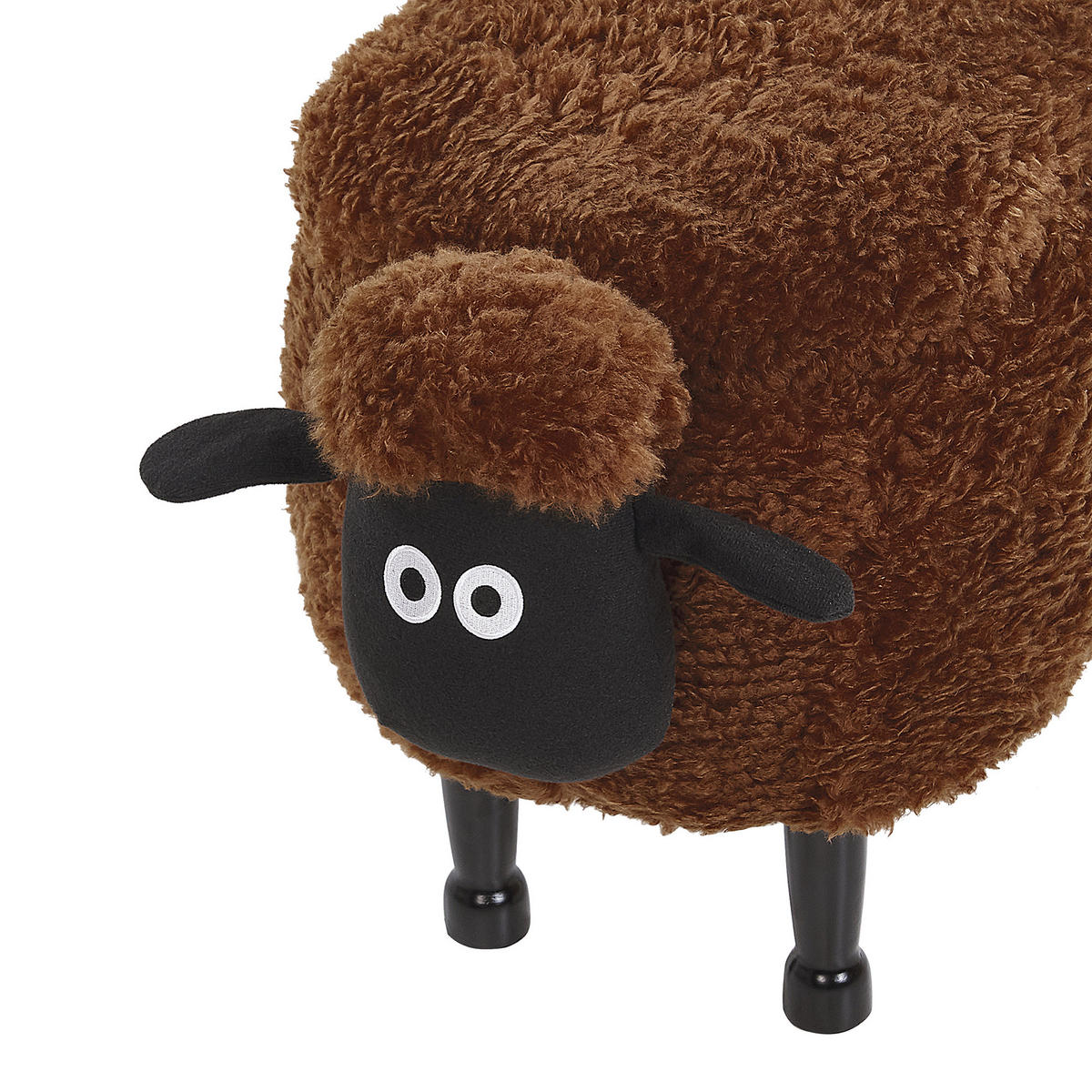 TIERHOCKER Braun Sheep 35/55/40 cm - Braun, Kunststoff/Textil (55/40/35cm) - Beliani