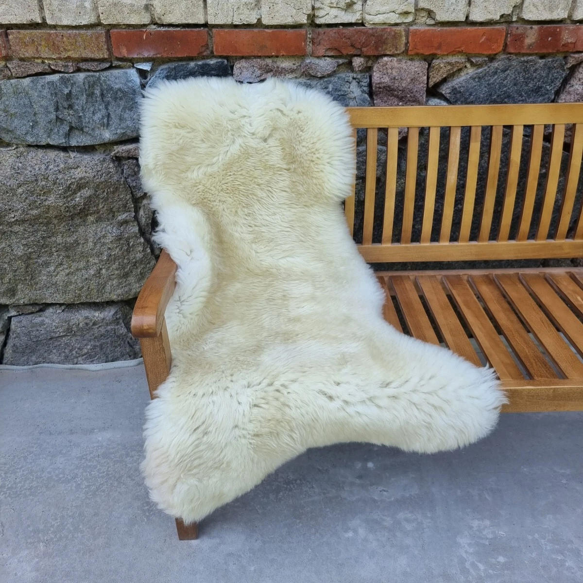 SCHAFFELL Premium Lammfell Natur ungeschoren weiche Wolle Vegetable gegerbt ca. 105 cm - Weiß Hochglanz, Fell (55/105cm) - Provellus