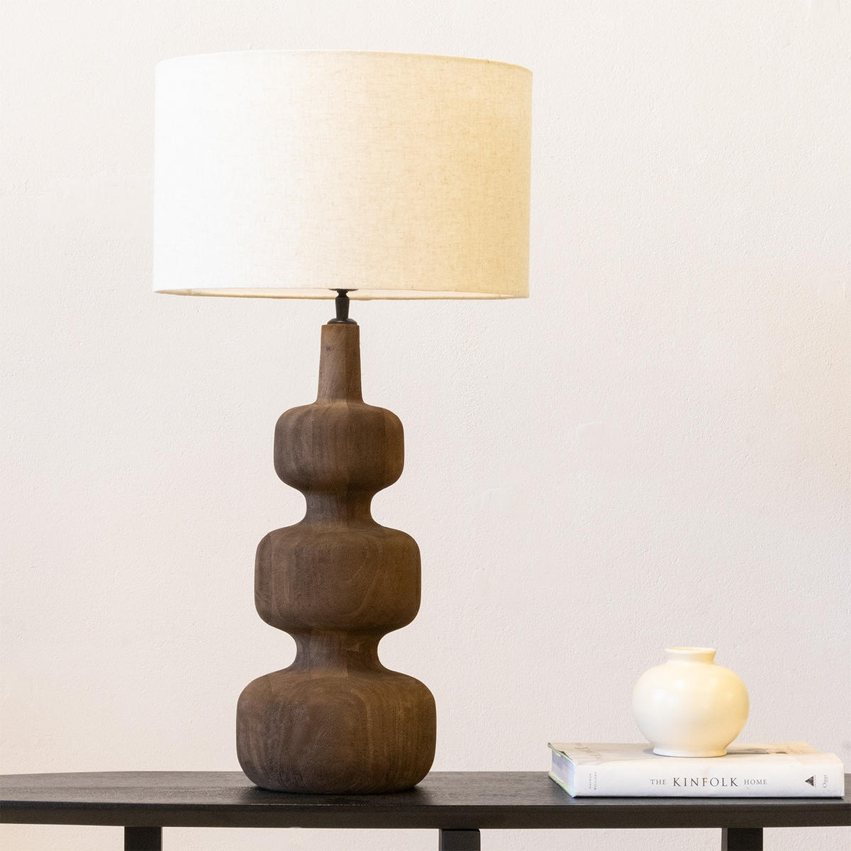 TISCHLAMPE aus Holz 40cm, braun - Braun, Holz (40/40/72cm) - Giga Meubel