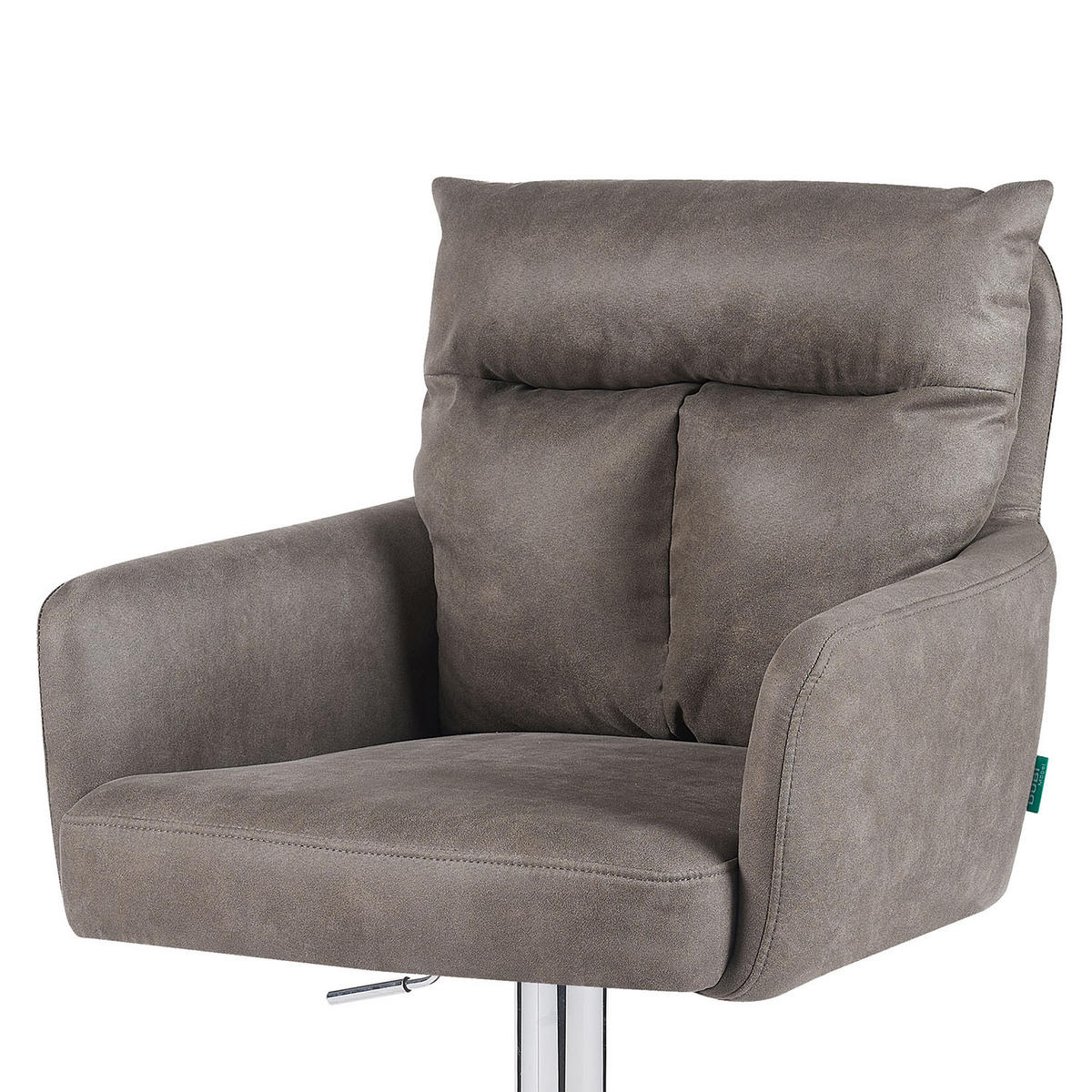 BARHOCKER Leo - Taupe/Chromfarben, Textil/Metall (54/96/57cm) - DUBI Möbel