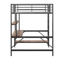HOCHBETT mit LED und USB Schwarz 140x200 cm Metall - Schwarz, Metall (140/200cm) - SONNENH