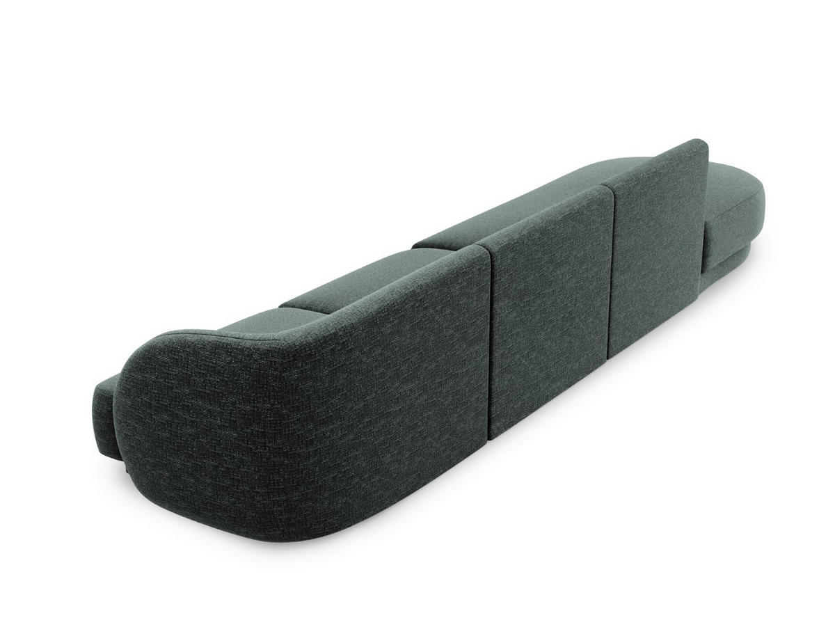 LINKES-SOFA Miley aus Chenille-Stoff petrol 4 Sitzplätze - Petrol, Textil (90/70/323cm) - Micadoni