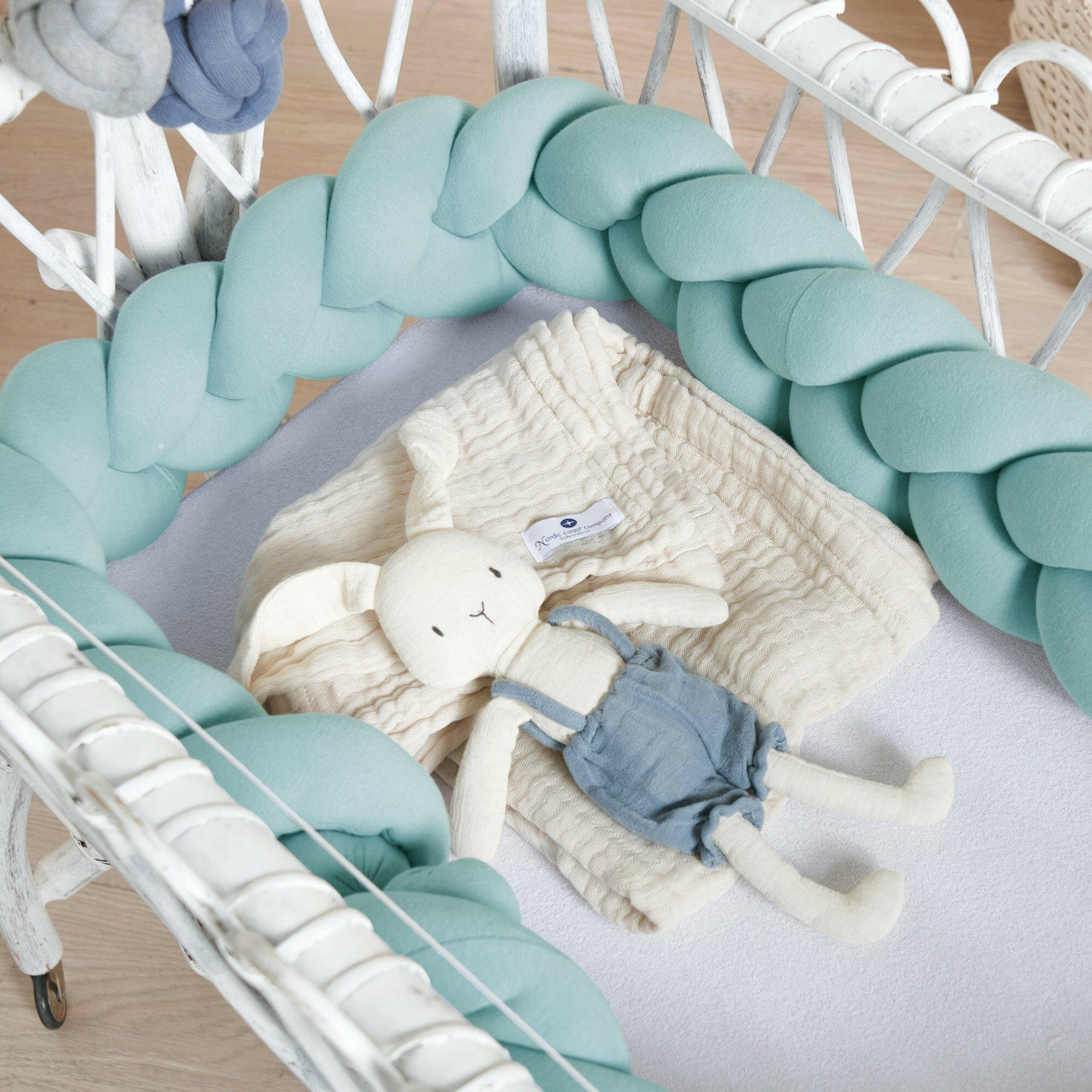 BETTSCHLANGE geflochten Mint Jersey - Mintgrün, Textil (16/200cm) - nordic coast company