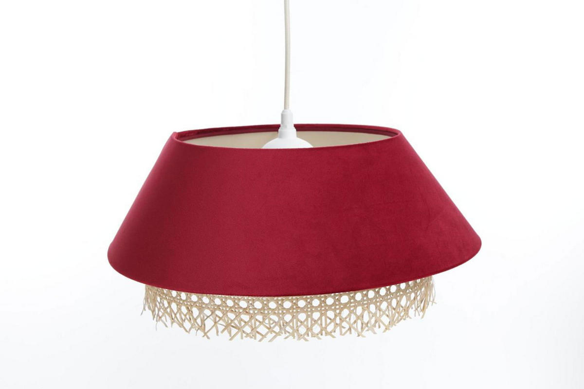 HÄNGELEUCHTE Rot 40/19 cm - Rot, Naturmaterialen (40/1.3/19cm) - ONZENO
