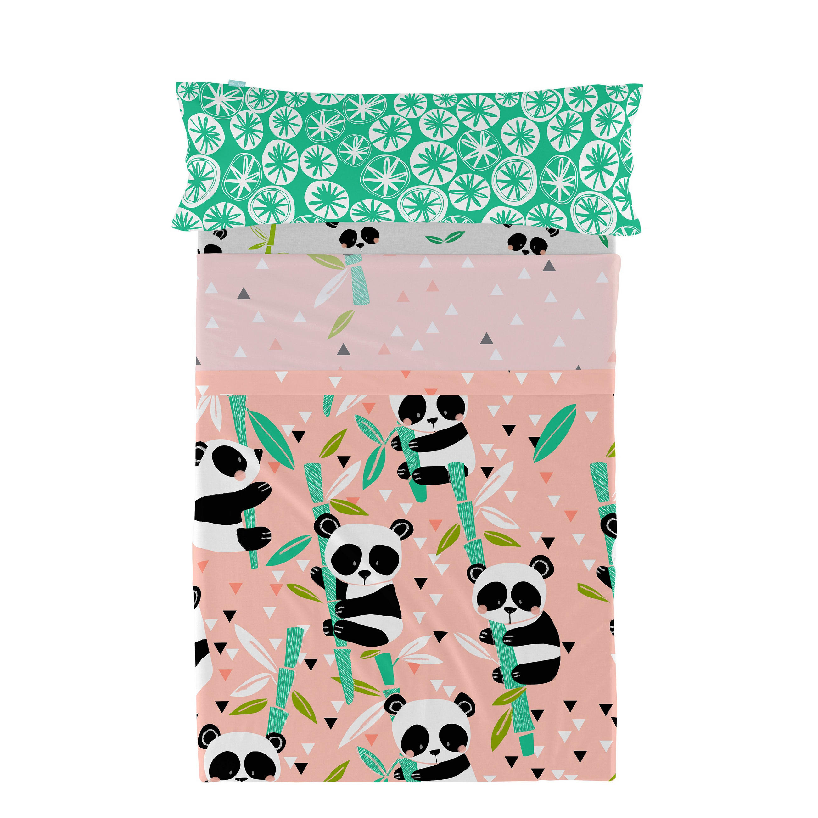 BETTWÄSCHE 2er-Set teiliges panda garden 180x270 cm rosa - Pink, Textil (180/270cm) - Happy Friday
