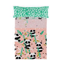 BETTWÄSCHE 2er-Set teiliges panda garden 180x270 cm rosa - Pink, Textil (180/270cm) - Happy Friday