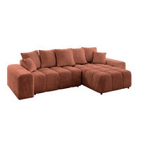 ECKSOFA Ottomane rechts ENIL-L 297x189x68 Koralle Velours - Koralle, Holzwerkstoff/Kunststoff (189/297cm) - ALTDECOR