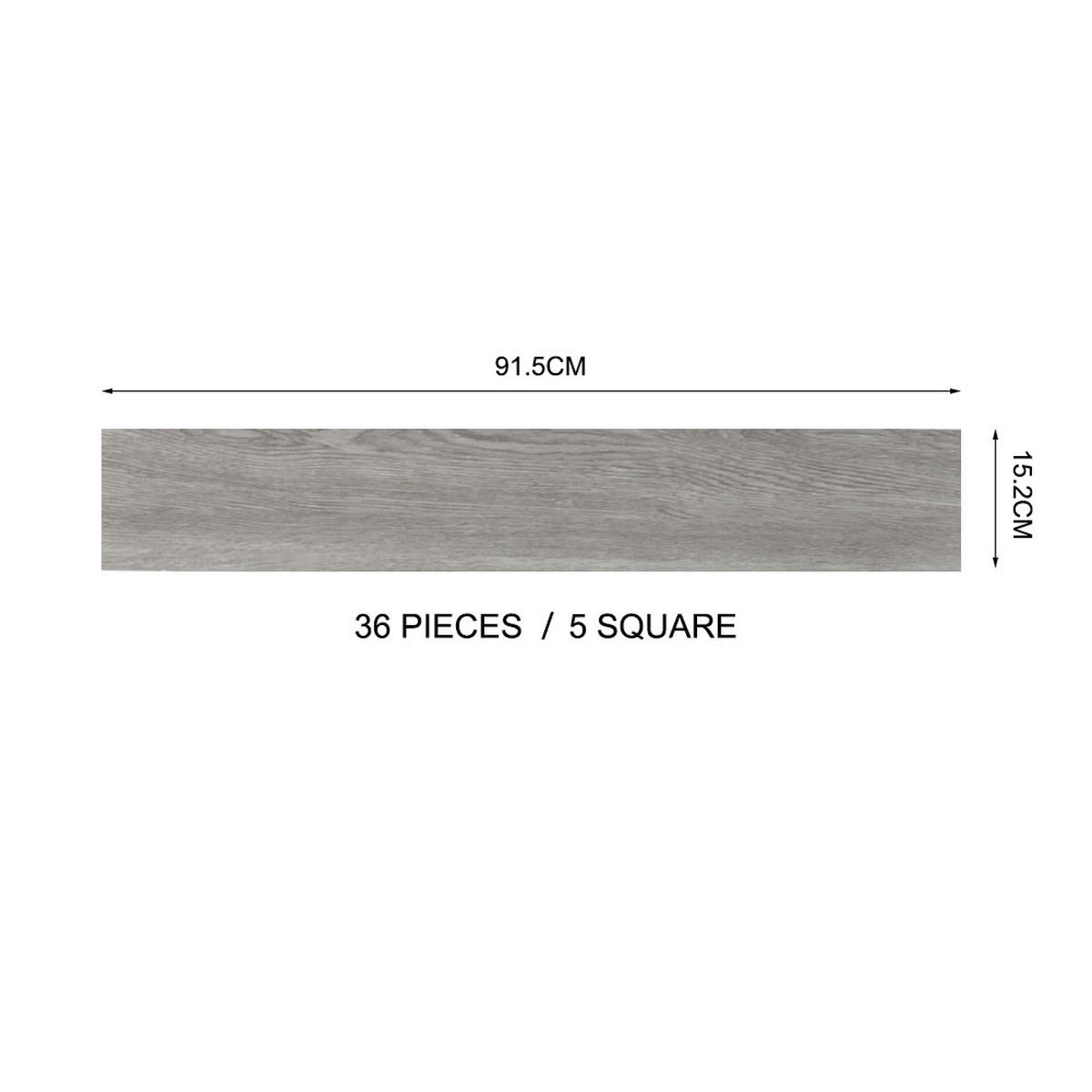 VINYLBODEN 5m²/36-TLG. selbstklebend PVC - Dunkelgrau, Kunststoff (0.2/91.5/15.2cm) - Livingandhome