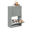 SCHUHSCHRANK Grau - Hellgrau, Holzwerkstoff (53/82/24cm) - SoBuy