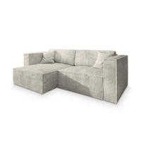 ROHOVÁ SEDAČKA NERIO krémová - šedá/krémová, dřevo/textil (245/148cm) - MASSENO