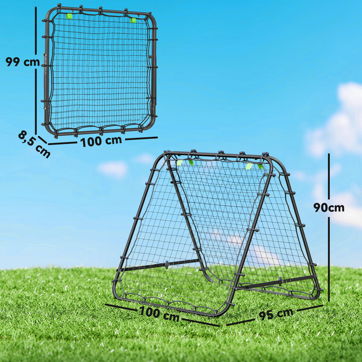 REBOUNDER DE-18600 doppelseitig mit 5 Winkeln Schwarz - Schwarz, Metall (95/100cm) - ComfortXL
