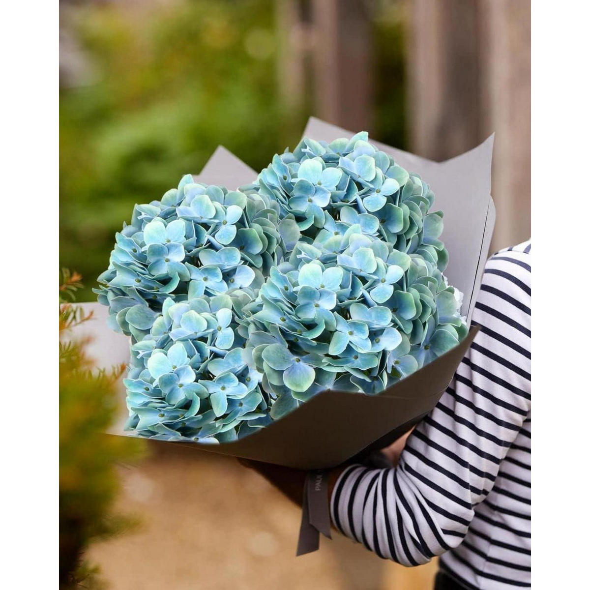 KUNSTBLUME Hortensie Cadet Blue 63 cm 2 Stück - Blau, Kunststoff (10cm)
