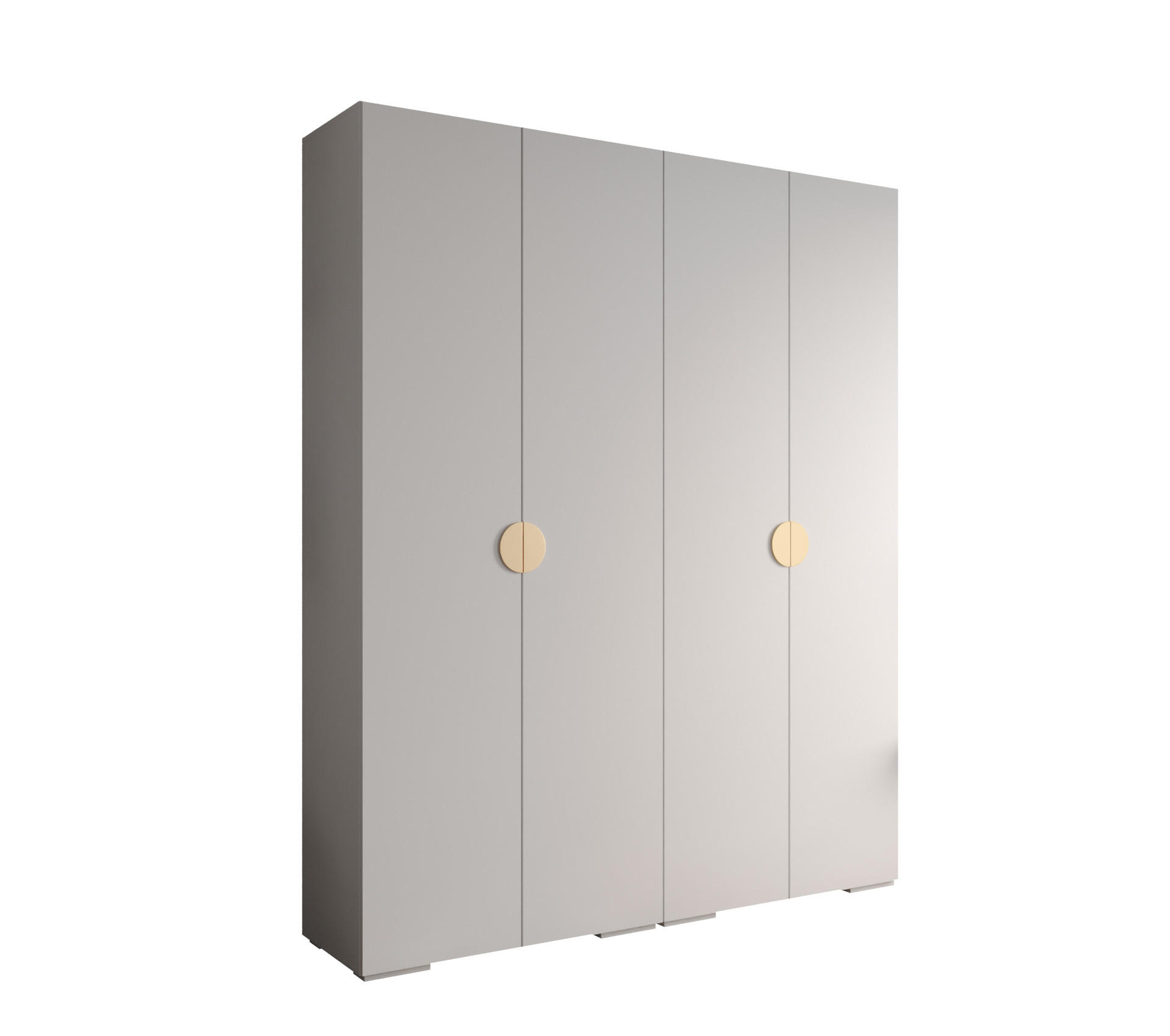 DREHTÜRENSCHRANK 236.7/200/47 4-türig - Goldfarben/Weiß, Holz/Metall (200/236.7/47cm) - Abiks Möbel