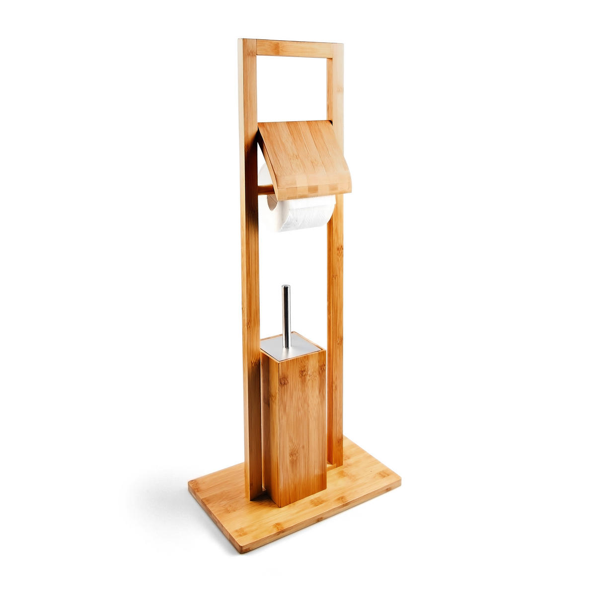 WC Garnitur - Hellbraun, Holz/Kunststoff (21/82/36cm) - Relaxdays