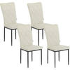 ESSZIMMERSTUHL 4er Set, Samtbezug, Creme - Creme/Schwarz, Leder/Kunststoff (42/94.5/59cm) - Woltu