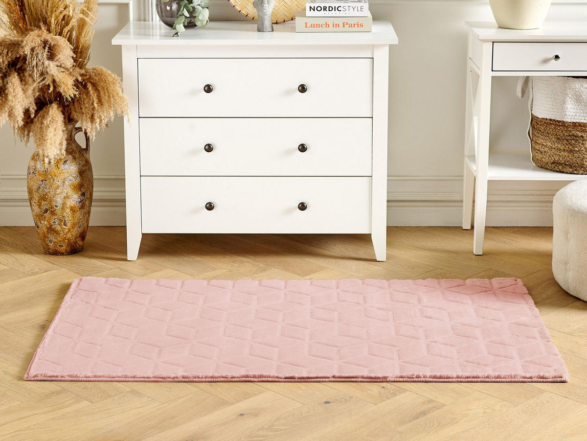 SHAGGY-KUNSTFELLTEPPICH Thatta 150/80 cm - Pink, Kunststoff (80/150cm) - Beliani