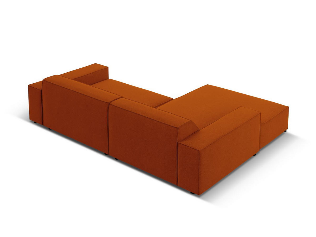 MODULARES-ECKSOFA links Jodie aus strukturiertem Stoff terrakotta 3 Sitzplätze - Terracotta, Textil (166/224cm) - Micadoni