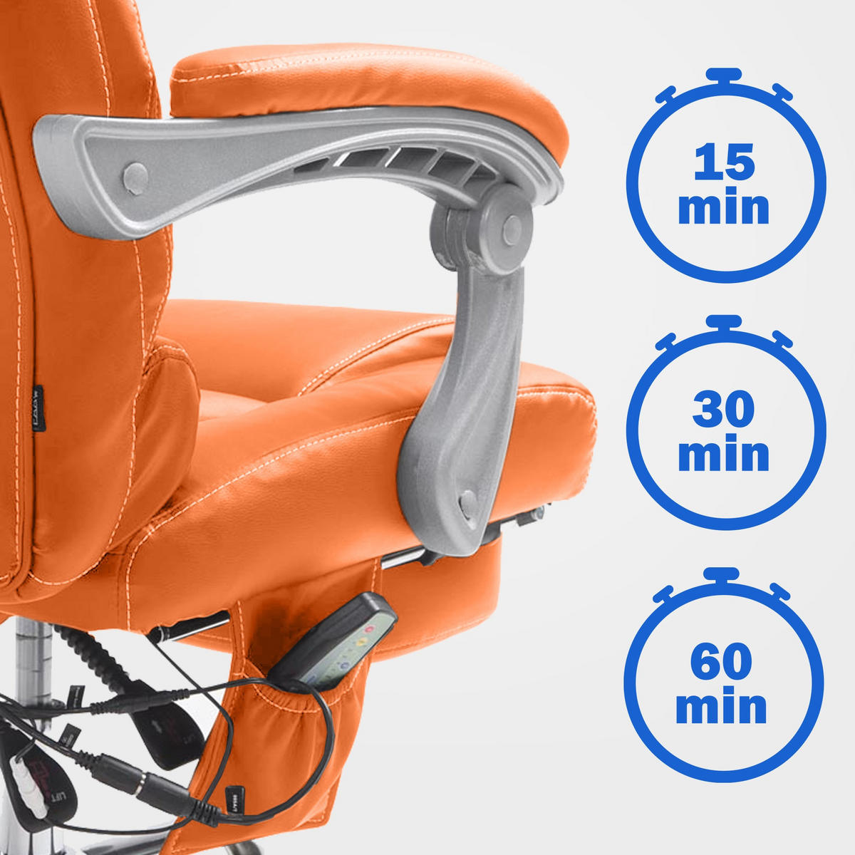 CHEFSESSEL Lederlook orange - Chromfarben/Orange, Textil/Metall (68/118/64cm) - CLP
