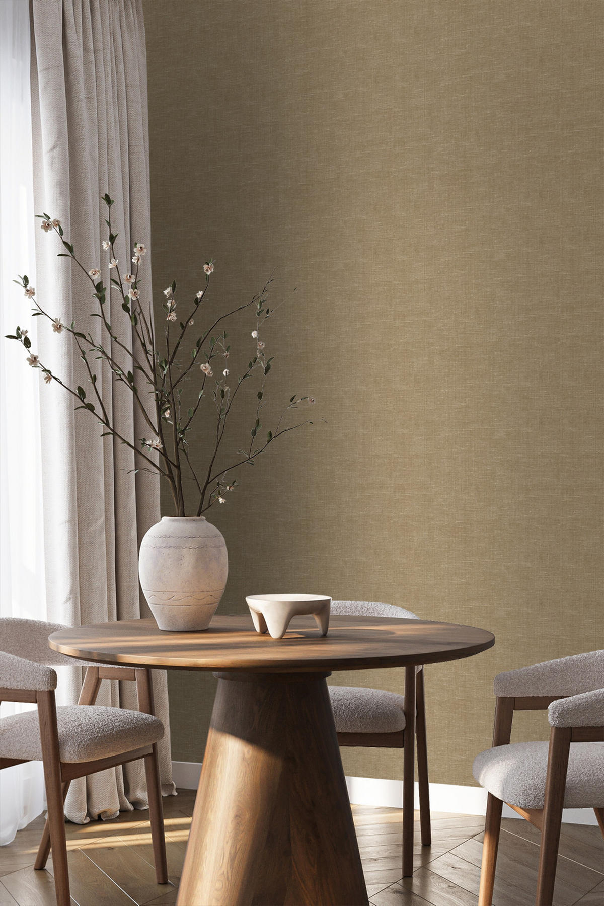 TAPETE Leinen-Optik 53 cm x 10.05 m - Beige, Papier (53/1000cm) - Origin Wallcoverings