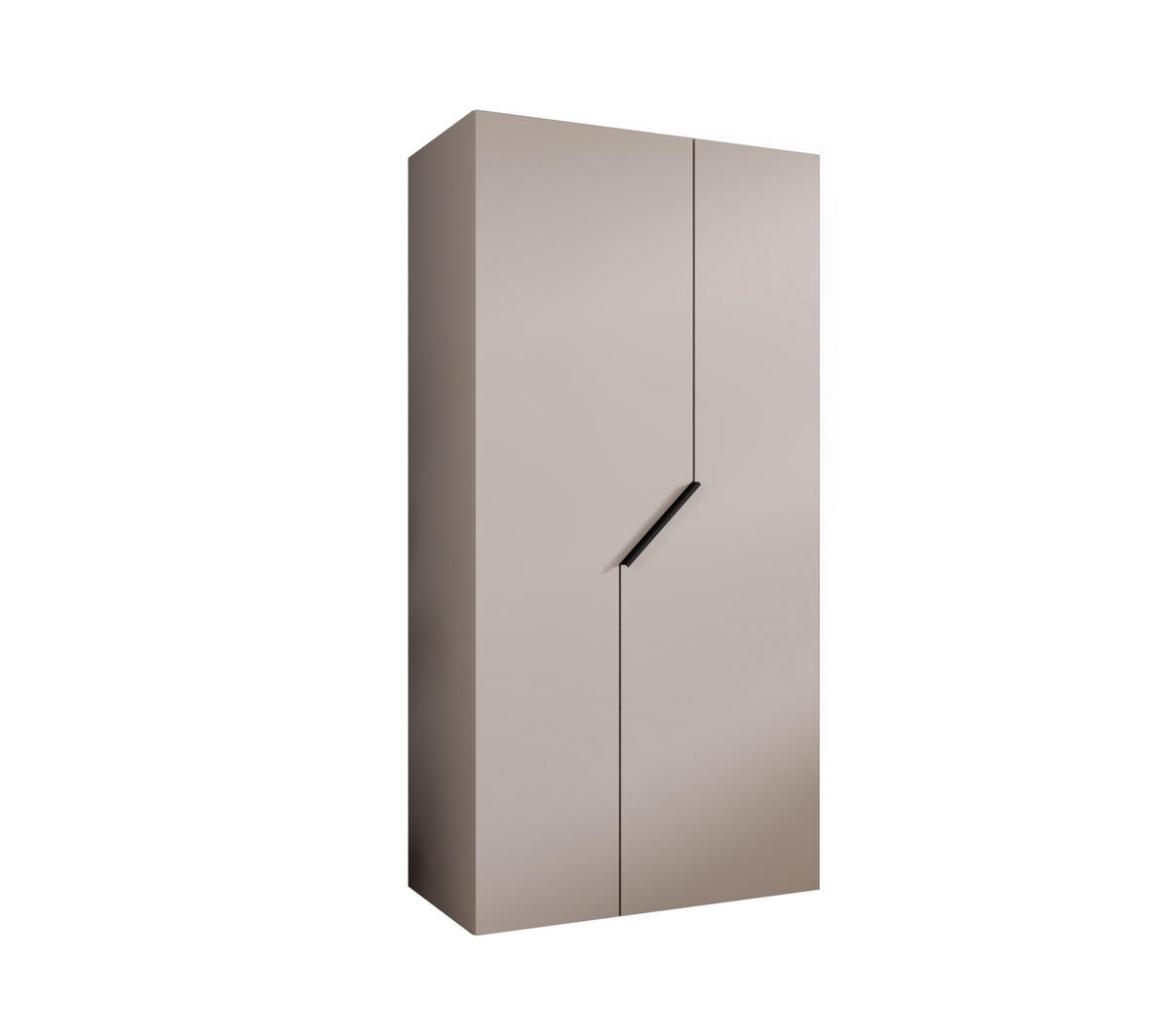 DREHTÜRENSCHRANK 202/100/52 2-türig - Beige/Schwarz, Holz/Metall (100/202/52cm) - Abiks Möbel