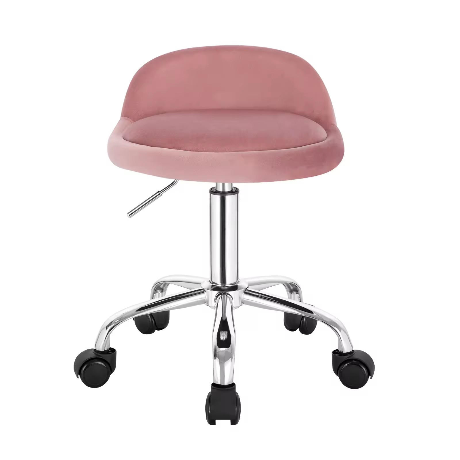 BÜROHOCKER höhenverstellbar 53-65,5 cm Samt Pink - Pink, Metall (30/65.5/30cm) - Meubliv