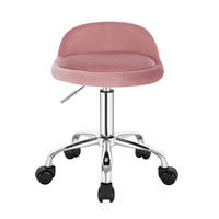 BÜROHOCKER höhenverstellbar 53-65,5 cm Samt Pink - Pink, Metall (30/65.5/30cm) - Meubliv