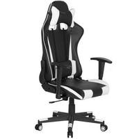 BÜROSTUHL Kunstleder Schwarz/Weiß Gamer - Schwarz, Kunststoff/Textil (71/125/71cm) - Beliani