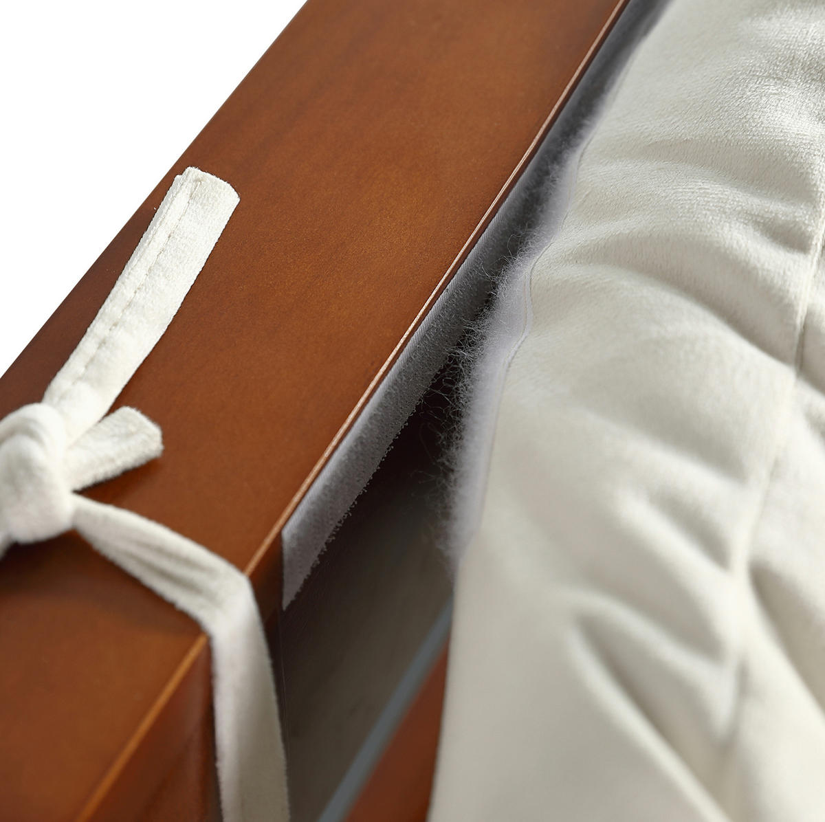 POLSTERBETT 90/200 cm Dunkelbraun aus Holz und Stoff mit gepolsterter Rückenlehne - Braun, Textil (90/200cm) - OKMYHOME