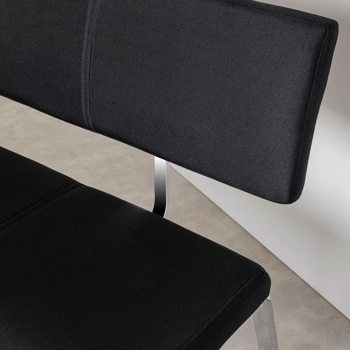 ESSZIMMERBANK VILAS - Schwarz, Textil/Metall (135/56/87cm) - IDIMEX