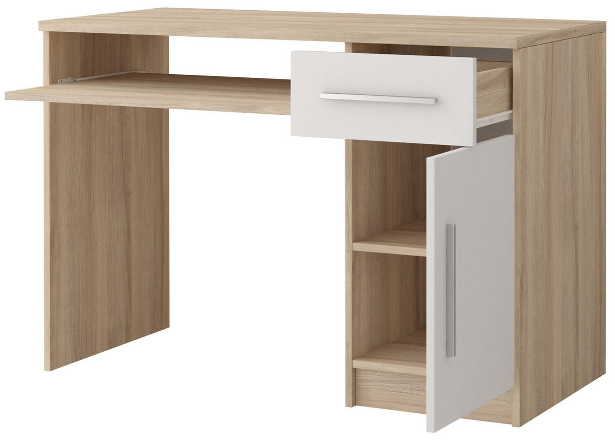 JUGENDZIMMER Arivo in Eiche Sonoma und Weiß 3 teilig - Kinderzimmer Komplett Set - Braun, Holzwerkstoff (80/200/120cm)
