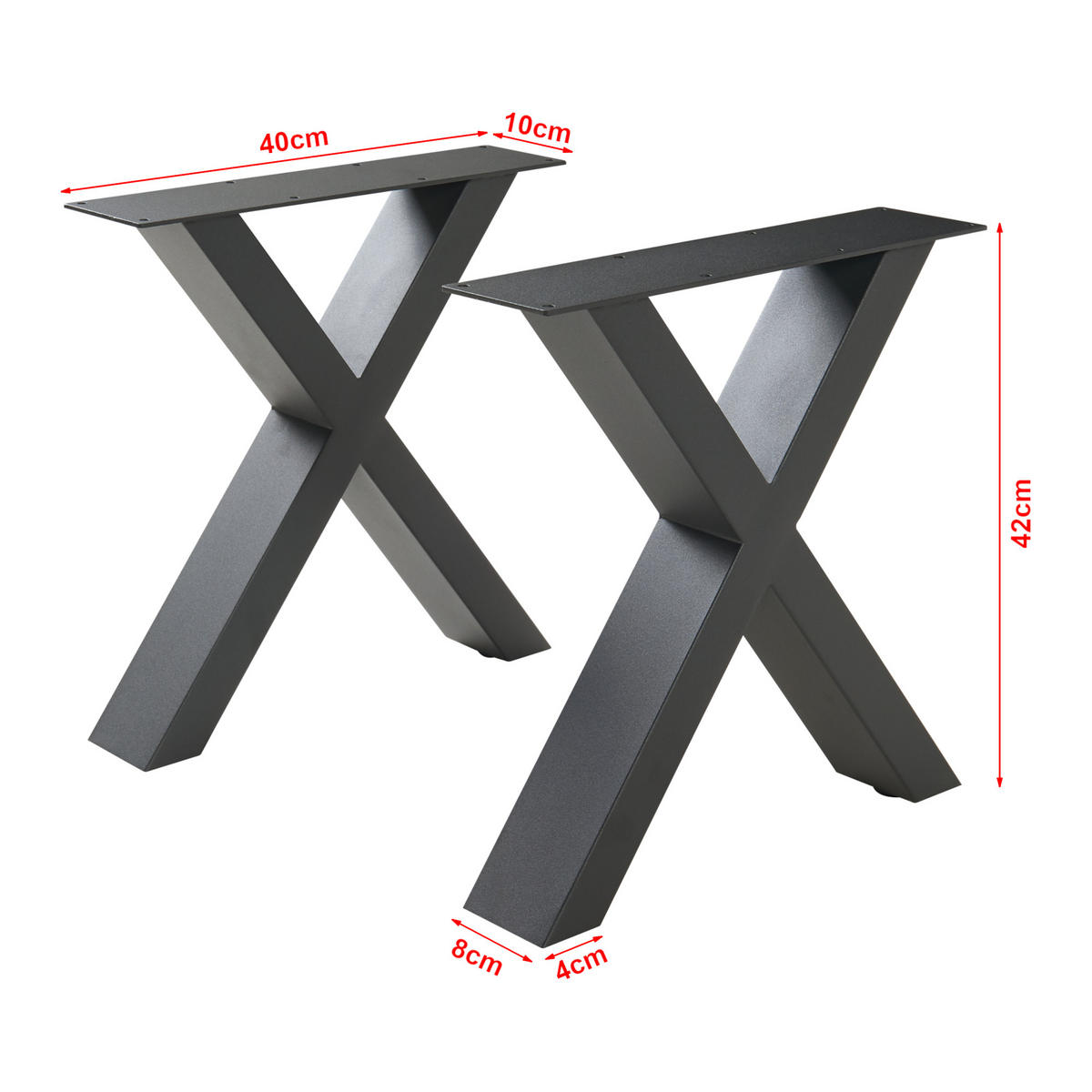 TISCHGESTELL-SET 2 TLG. Maribo - Schwarz, Metall (40/42/10cm) - [en.casa]