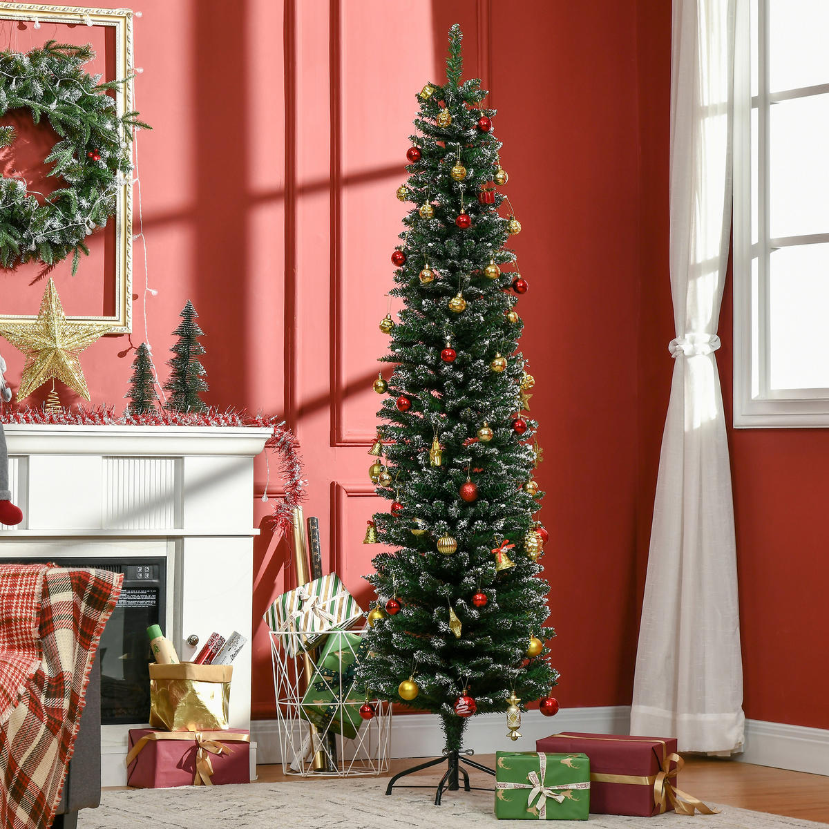 WEIHNACHTSBAUM 190 cm, stabile Basis, Grün - Grün, Kunststoff (53/190cm) - HOMCOM