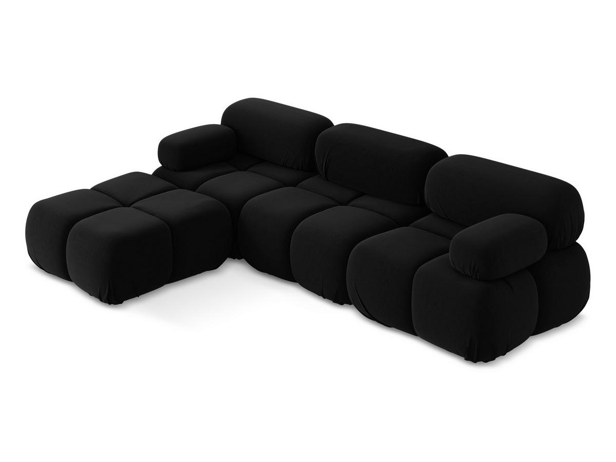 ECKSOFA Beidseitig Samt Stoff Schwarz - Schwarz/Orange, Kunststoff/Textil (285/191cm) - Makamii