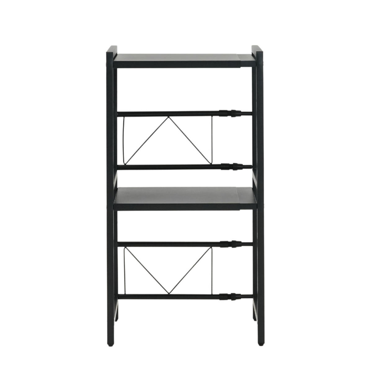 VERSTELLBARES Mikrowellenregal NEXO mit Ablagefläche 3-Stufig HxBxT 80x40-60x36 cm Ausziehbar zwischen 40-60cm Metall Schwarz - Schwarz, Metall (60/80/36cm) - BERLINLODGE