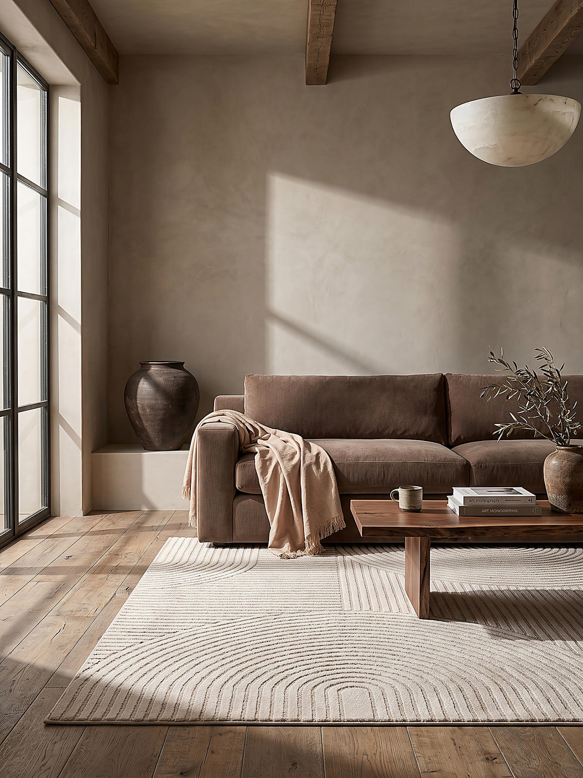 TEPPICH Kurzflor CETINA Geometrisch Polypropylen-Polyester Beige 240 x 340 cm - Beige, Textil (240/340cm) - KADIMA DESIGN