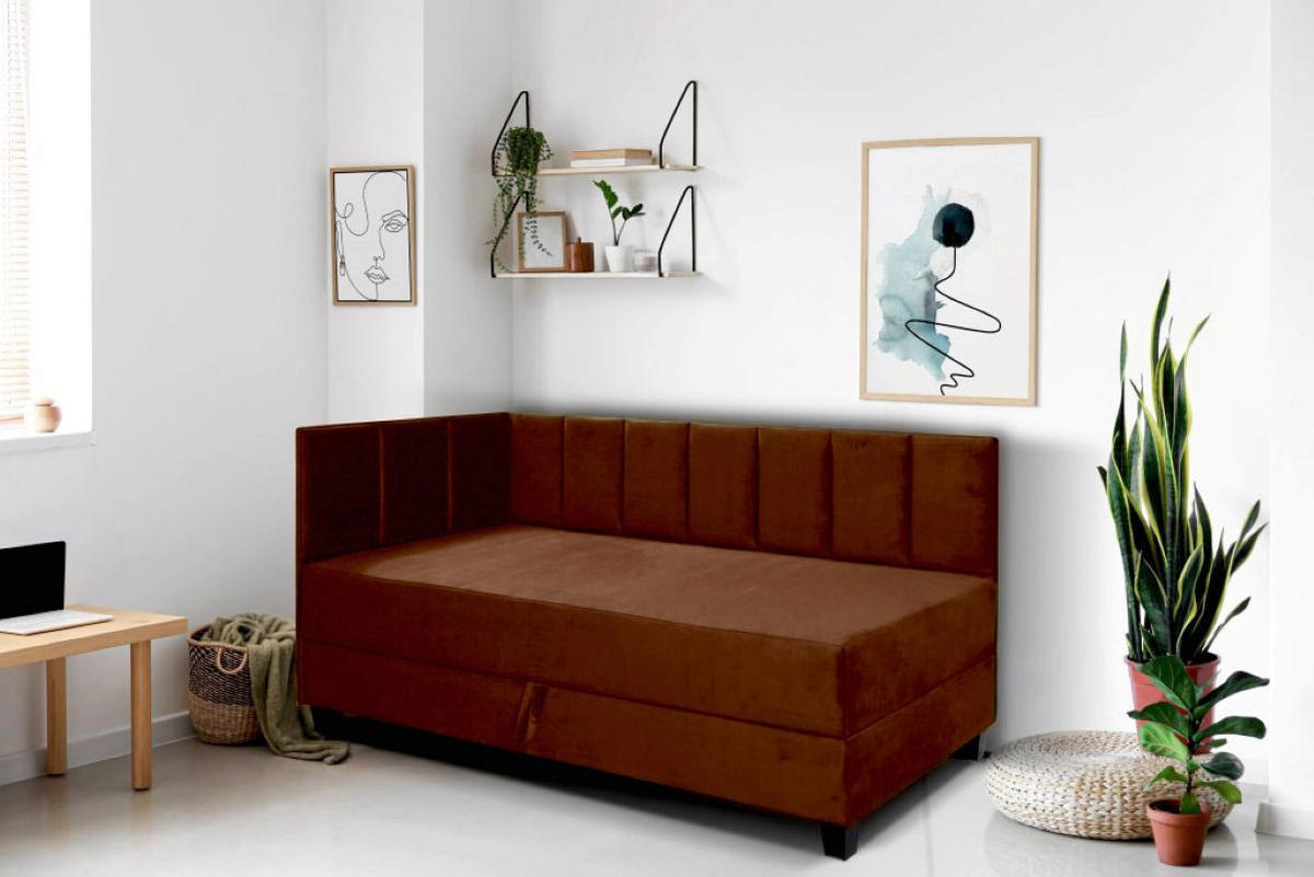 BOXBETT Kinderbett Eryk 80x200 cm mit Matratze und Bettkasten, links, braun - Braun, Kunststoff (80/200cm) - Margaret Hadas24