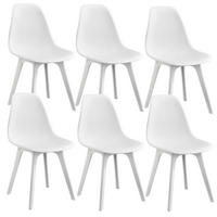ESSZIMMERSTUHL-SET 6 TLG. Brevik - Weiß, Textil (54/83/48cm) - [en.casa]