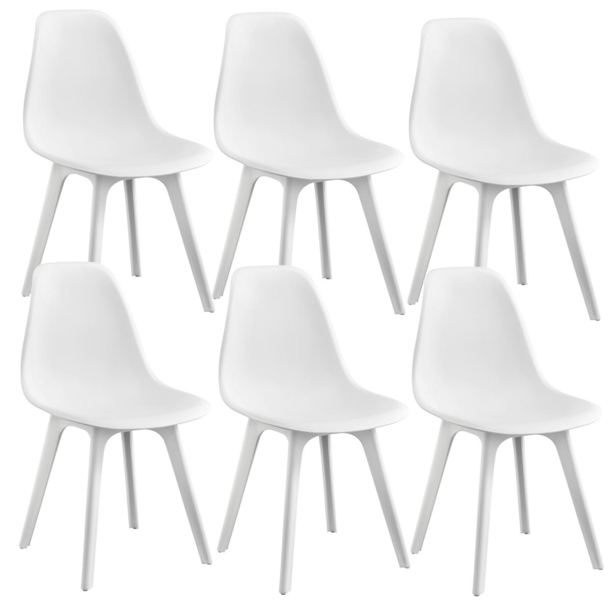 ESSZIMMERSTUHL-SET 6 TLG. Brevik - Weiß, Textil (54/83/48cm) - [en.casa]