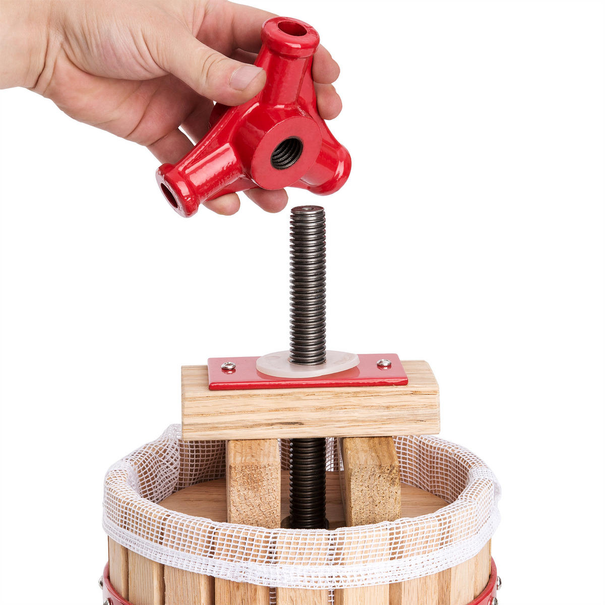 SAFTPRESSE 6 L ,60 x 45 x 28 cm,rot - Rot, Metall (45/28/60cm) - tectake